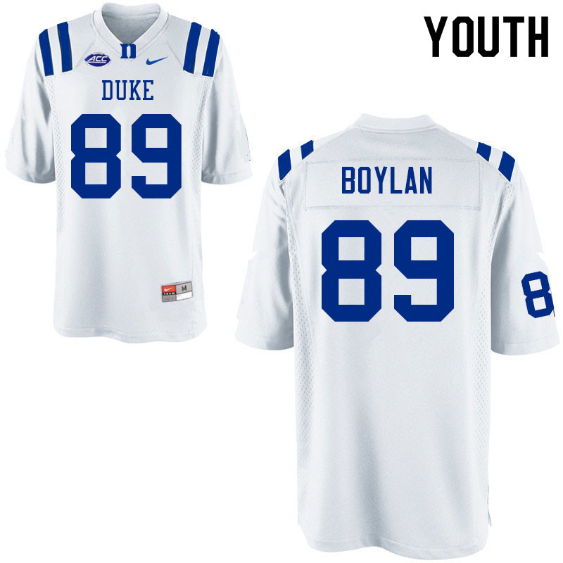 Youth #89 Scott Boylan Duke Blue Devils College Football Jerseys Sale-White